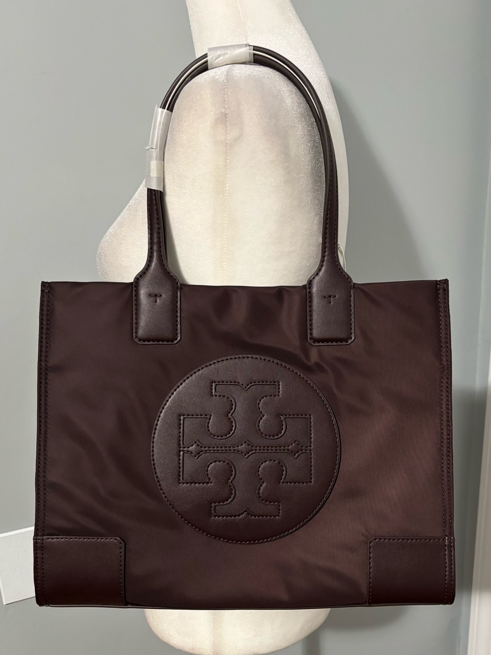 Tory Burch Ella Mini Dark Brown Logo Nylon Tote bag